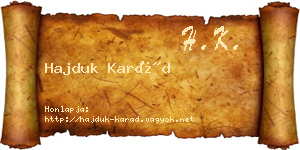 Hajduk Karád névjegykártya
